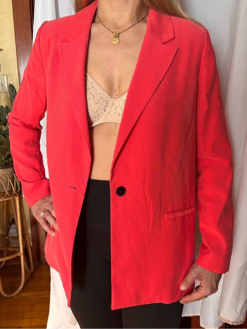 Open Edit Women’s Oversized Blazer Size Small- Hot pink